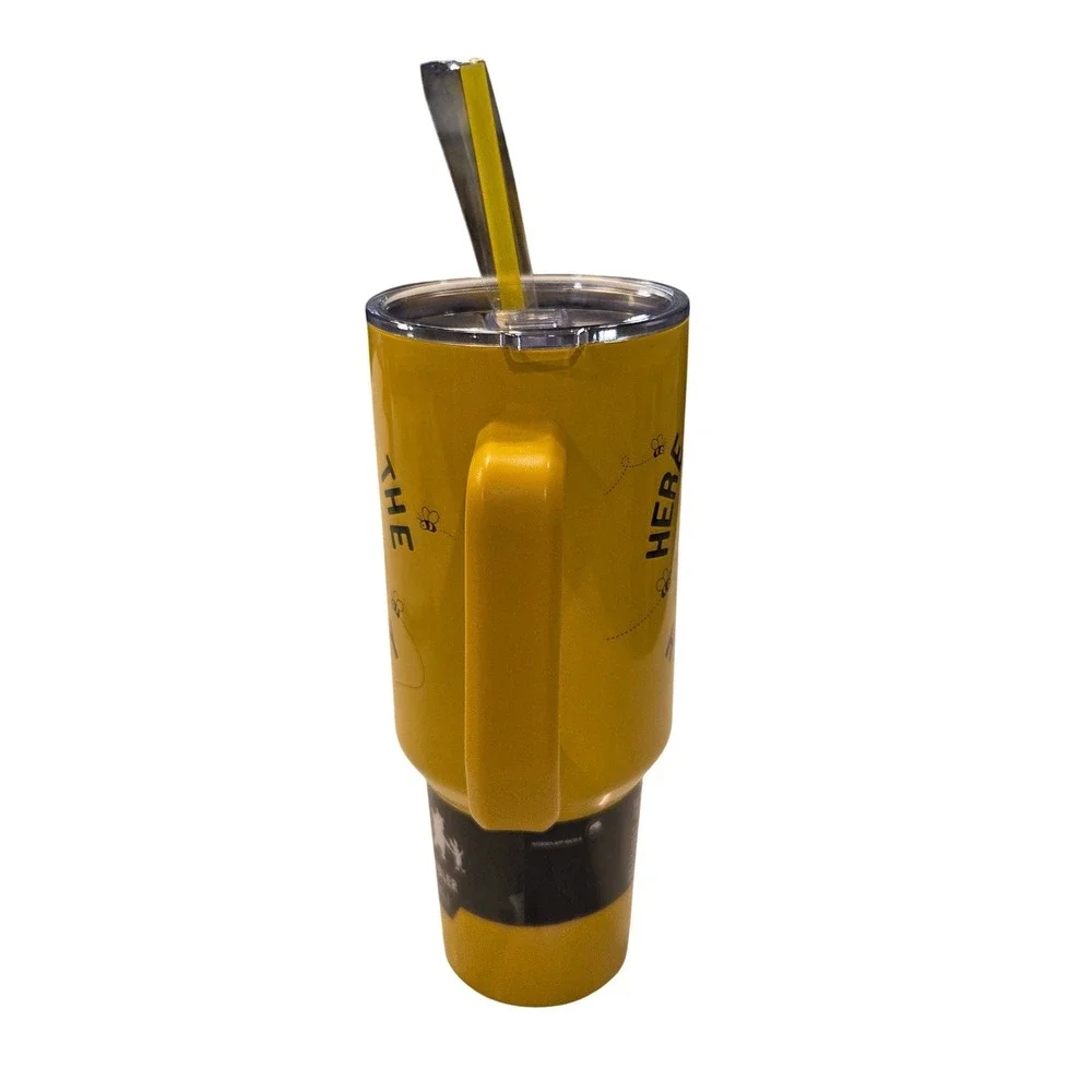 Disney Winnie the Pooh Here For The Hunny 40oz Stainless Steel Tumbler Yellow - Picture 4 of 5